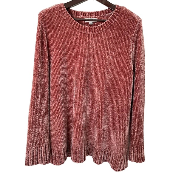 Orvis Sweaters - Orvis Women Chenille Chunky Knit Sweater Pink Misty Rose Size XXL